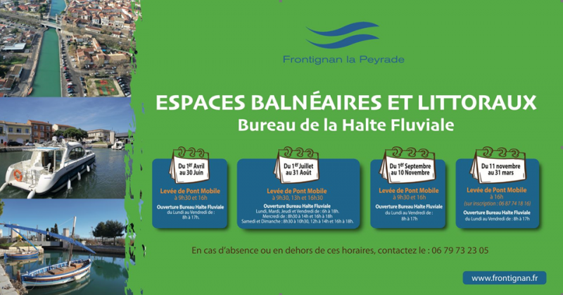 Horaires bureau de la halte fluviale et de la levée du pont mobile